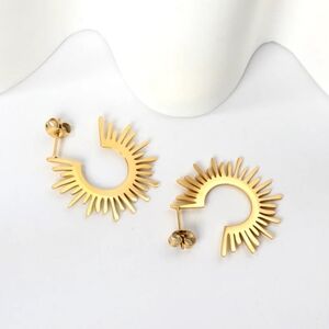 18k plated Gold Sunburst Earrings
